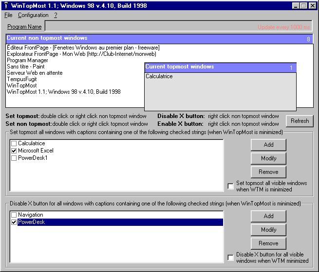 WinTopMost Disable Close Screenshot